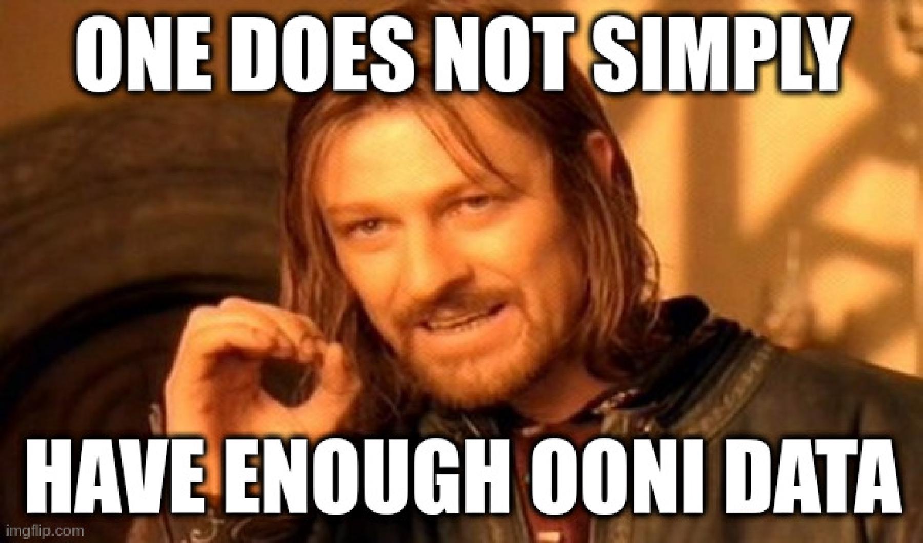 One Does Not Simply Collect Enough OONI Data